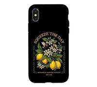 Custodia per iPhone X/XS Squeeze The Day Vintage Lemon Bee Botanico Summer Fruit