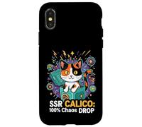 Custodia per iPhone X/XS SSR Calico Cat 100% Chaos Drop Gacha Gaming Loot Box
