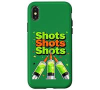 Custodia per iPhone X/XS St Patricks Day Nurse Shots Siringa Lucky Green Medical