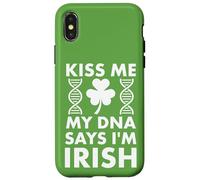 Custodia per iPhone X/XS St Patricks Kiss Me My DNA dice che sono irlandese