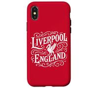 Custodia per iPhone X/XS Stampa bianca vintage Liverpool Inghilterra Liverbird