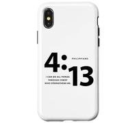 Custodia per iPhone X/XS Stampa con croce "I Can Do All Things Through Christ"