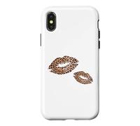 Custodia per iPhone X/XS Stampa leopardata Labbra Graphic Bold Cheetah Bocca Bacio Donna