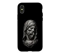 Custodia per iPhone X/XS Statua Estetica Oscura Cascata Volti Velati Arte Surreale