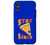 Custodia per iPhone X/XS Stay Saucy Pizza Slice Divertente Cibo Umorismo