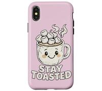 Custodia per iPhone X/XS Stay Toasted Cute Hot Chocolate Marshmallow Tazza Cozy W