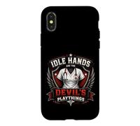 Custodia per iPhone X/XS Stemma da infermiera vintage «Idle Hands Are The Devil's Playthings»
