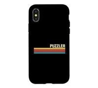 Custodia per iPhone X/XS Stile retrò puzzle