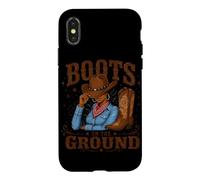 Custodia per iPhone X/XS Stivali da cowboy a terra Cowgirl afroamericano
