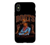 Custodia per iPhone X/XS Stivali da cowboy a terra Cowgirl afroamericano