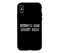 Custodia per iPhone X/XS StoicTech Pixel Art Memento Mori Detto