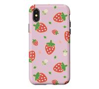 Custodia per iPhone X/XS Strawberry Floral Garden Cottagecore Aesthetic