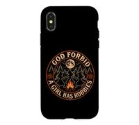 Custodia per iPhone X/XS Streghe Dio non voglia che una ragazza abbia hobby Moon Campfire