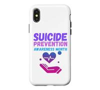 Custodia per iPhone X/XS Suicide Awareness Prevenzione Mese Uomini Donne Bambini Ragazzi Ragazze