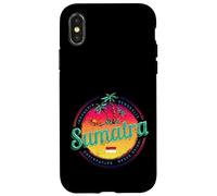 Custodia per iPhone X/XS Sumatra Indonesia retrò tramonto vintage souvenir