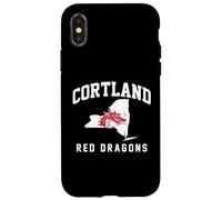 Custodia per iPhone X/XS SUNY Cortland Red Dragons New York State