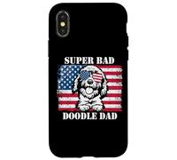 Custodia per iPhone X/XS Super Bad Doodle Papà doodle dorato labradoodle divertente cane papà