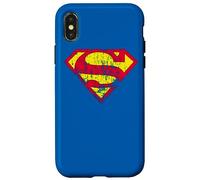 Custodia per iPhone X/XS Superman Classic yello & Red Logo Distressed