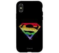 Custodia per iPhone X/XS Superman Rough Rainbow Pride Logo