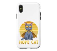 Custodia per iPhone X/XS Supporto per il cancro infantile con nastro blu giallo russo Hope Cat