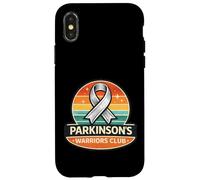 Custodia per iPhone X/XS Supporto per nastro di sensibilizzazione del Parkinson Warrior in argento retrò
