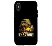 Custodia per iPhone X/XS Survival Duck Maschera antigas Graphic Post Apocalyptic Gaming