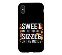 Custodia per iPhone X/XS Sweet on the outside, sizzle on the inside. Cute Pizza