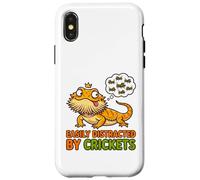 Custodia per iPhone X/XS T-shirt divertente con drago barbuto distratto da crickets