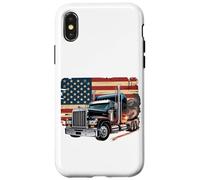 Custodia per iPhone X/XS T-shirt Truck Driver Trucker Da Uomo Dad Big Rig American