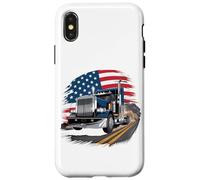 Custodia per iPhone X/XS T-shirt Truck Driver Trucker Da Uomo Dad Big Rig American