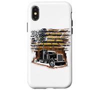 Custodia per iPhone X/XS T-shirt Truck Driver Trucker Da Uomo Dad Big Rig American