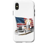 Custodia per iPhone X/XS T-shirt Truck Driver Trucker Da Uomo Dad Big Rig American