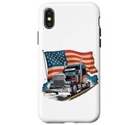 Custodia per iPhone X/XS T-shirt Truck Driver Trucker Da Uomo Dad Big Rig American