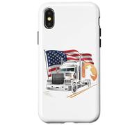 Custodia per iPhone X/XS T-shirt Truck Driver Trucker Da Uomo Dad Big Rig American