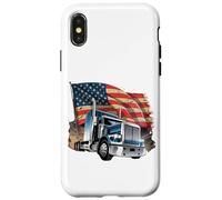 Custodia per iPhone X/XS T-shirt Truck Driver Trucker Da Uomo Dad Big Rig American