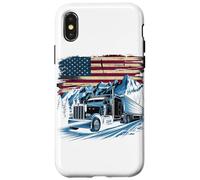 Custodia per iPhone X/XS T-shirt Truck Driver Trucker Da Uomo Dad Big Rig American
