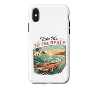 Custodia per iPhone X/XS Take Me To The Beach Retro Tramonto Drive