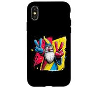 Custodia per iPhone X/XS Targa grafica Wizard Double Peace Graffiti con personaggi pop