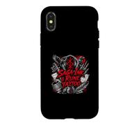 Custodia per iPhone X/XS Tatuaggio Saga Ink Rune Viking Norse Ravens Skull