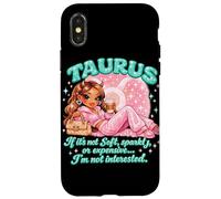 Custodia per iPhone X/XS Taurus Bratcore Estetica Teal Y2K Girl Zodiac Graphic