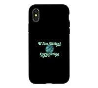 Custodia per iPhone X/XS Teal If I'm sitting I'm Knitting Yarn Ball illustrazione