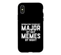 Custodia per iPhone X/XS Tecnologia dell'informazione Major By Day Memes Night IT Student
