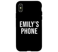Custodia per iPhone X/XS Telefono di Emily Nero Bianco Nome Emily
