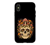 Custodia per iPhone X/XS Teschi Fungo Halloween Farfalle Gothic Cottagecore Art