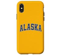 Custodia per iPhone X/XS Testo retrò stile vintage blu Alaska