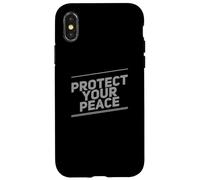 Custodia per iPhone X/XS Testo umoristico divertente per persone divertente proteggere la pace