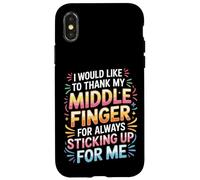 Custodia per iPhone X/XS Thanks To My Middle Finger For Having My Back |-
