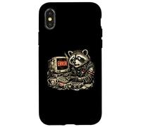 Custodia per iPhone X/XS The Eternal Debugger Divertente Trash Panda IT Programmatore Raccoon