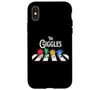 Custodia per iPhone X/XS The Giggles Playful Characters Crossing Together