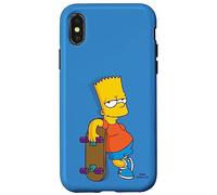 Custodia per iPhone X/XS The Simpsons Bart Simpson Blu Cielo